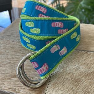 Douglas Paquette Women’s Preppy Flip Flops Print Summer Belt. Medium